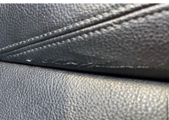 Leather repair separating on front seat