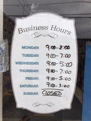 Store hours