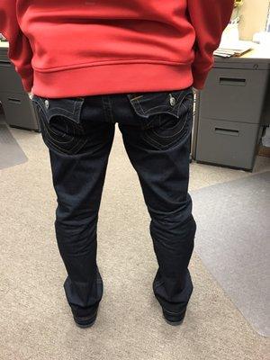 $300 True Religion Jeans that needed to be hemmed. Perfect measurement and length.