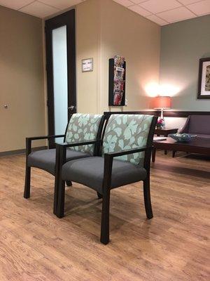 A relaxing, clean and quiet waiting room.