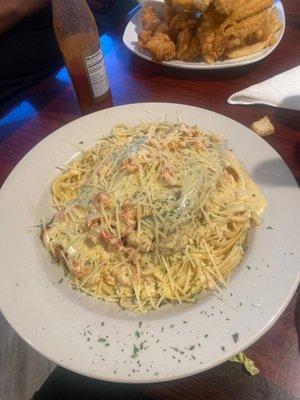 Flounder with pepperjack cream sauce