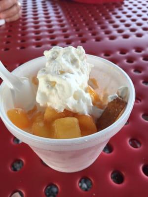 Fresh peach sundae