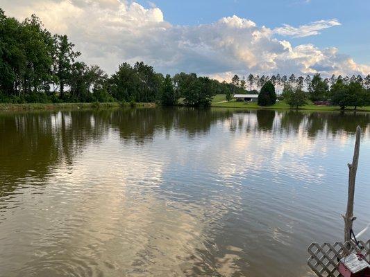 Lake behind the restaurant