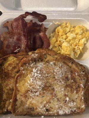 French toast cheese eggs bacon