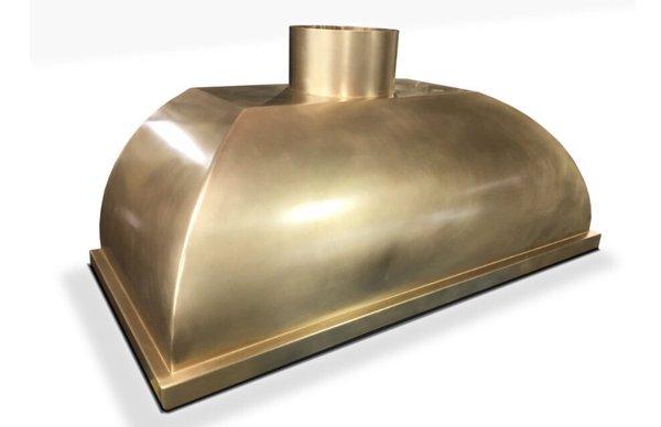 Custom brass range hood