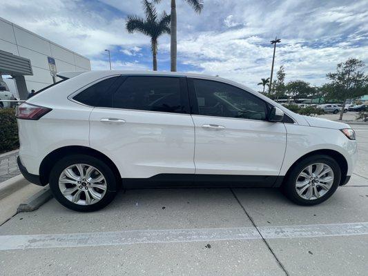 2023 white ford edge titanium