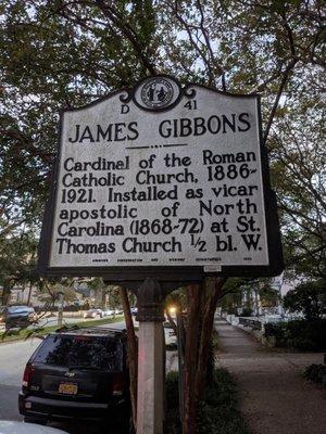 James Gibbons Historical Marker, Wilmington