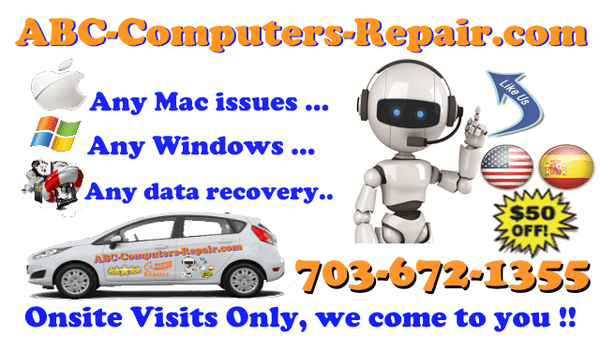 Computer repair Alexandria, Woodbridge, Fallschurch, DC, near onsite