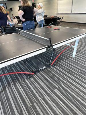 Large ping pong table.