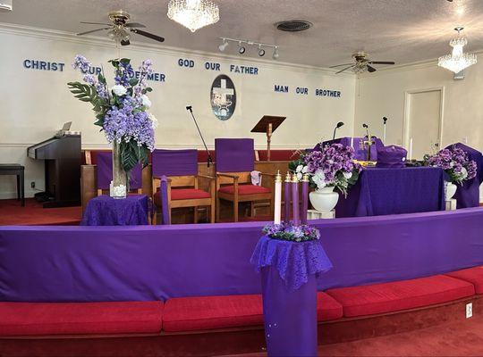 Mt. Zion AME Church celebrates the Advent season.  Mary, you will have a son and his name will be Emmanuel (God with us.)