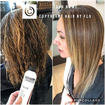 Before and After Keratin treatment. Keratin Complex