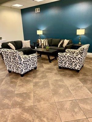 This is our front lobby for our families and residents to relax and enjoy each other.