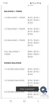 Bayalage prices on website