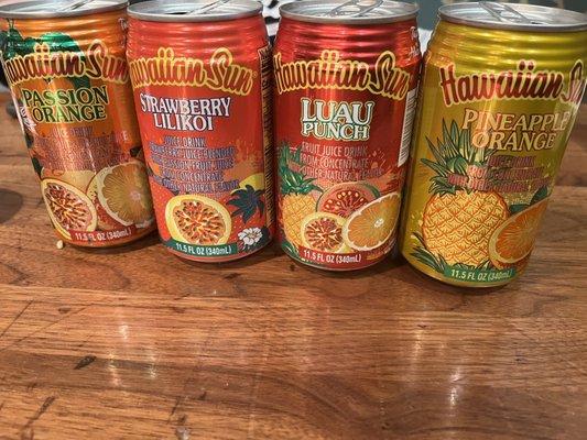 Hawaiian sun juice drinks