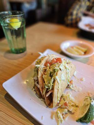 Pork Tacos with a crispy hard shell