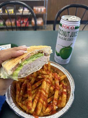 Honey Maple Turkey Panini with Fries