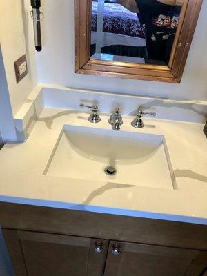 New square shape as opposed to the original oval sink.