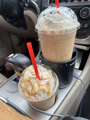 A little road trip coffee- I got sea salt caramel and my hubs got vanillacinno malt. Yum!