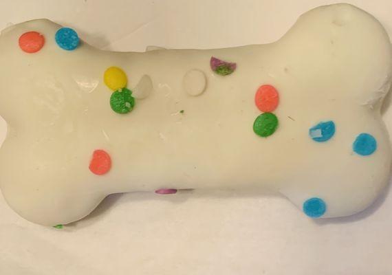 Dog Bone Cookie with Confetti Sprinkles