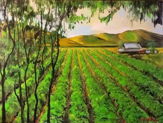 Vineyard, painting by Michael Gibson