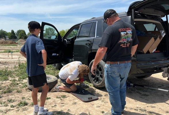 Call Code Red if you want them to watch you change your tire.