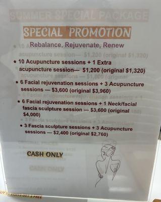 Dr. Liu special promotion packages