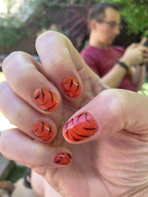 Tiger nails! Rawr!