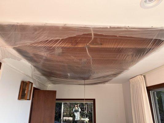 Family Room Ceiling damage due to water leakage.