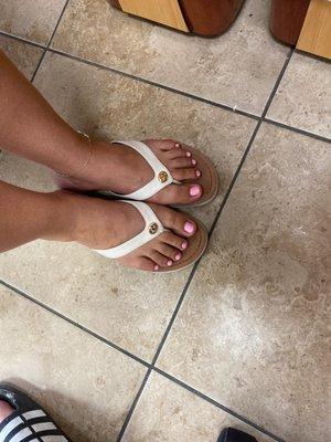 My pedi with a very gentle touch and a variety of colors