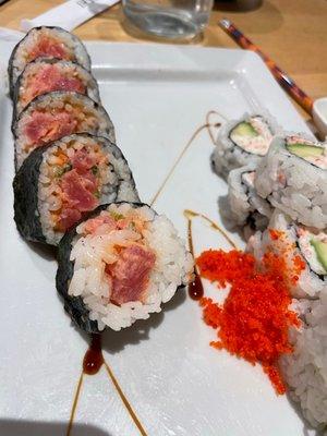 Spicy Tuba Roll and California Roll