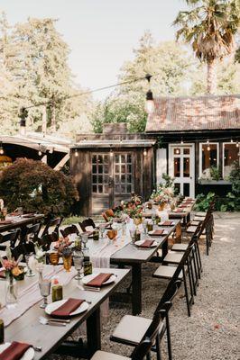 We went with the rustic and charming outdoor reception! Such an elevated and cozy outdoor feel- had the best time celebrating here.