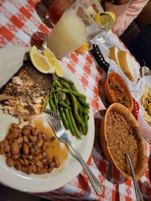 Grilled Salmon and frozen margarita