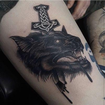 Celtic dog head by Greg @grogdontreadfool