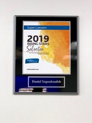 Only 2.5% of all attorneys in Southern California are recognized as Rising Stars, including attorney Daniel Yagoubzadeh