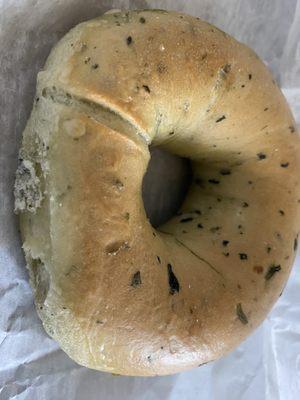 Spinach bagel.