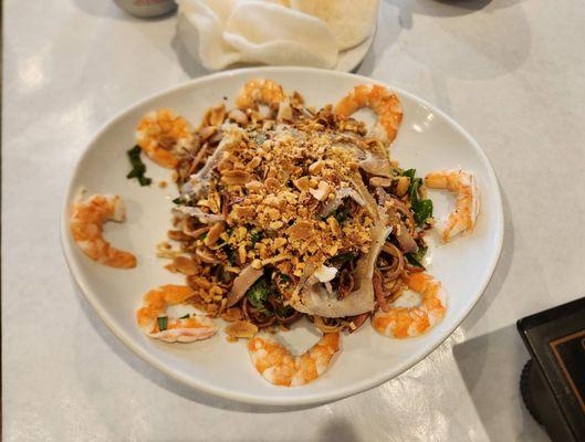 Banana flower salad with shrimp and squid