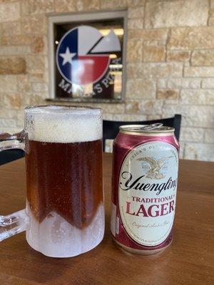 Ice cold beer while waiting on the best pizza in North Texas.