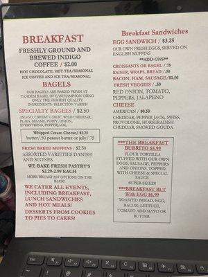 Breakfast Menu