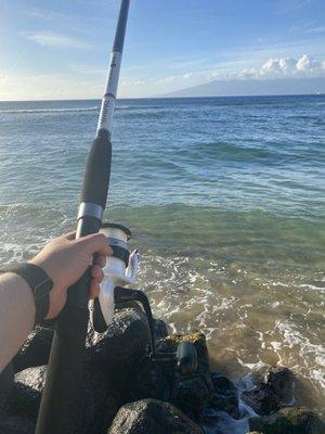 Surf fishing outside our resort. Beautiful experience