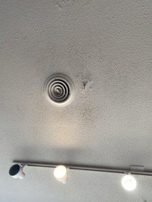 Damage to ceiling