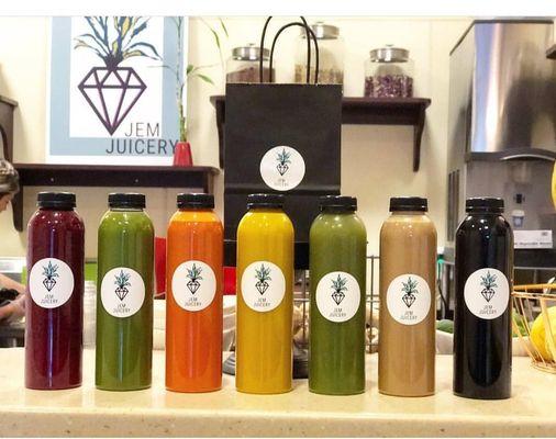 Cold Press Juices by Jem Juicery. Pre-order or stop in to pick some up!