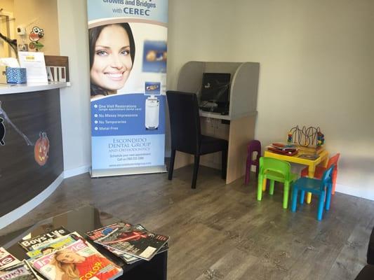 Small area in the lobby for children to play.