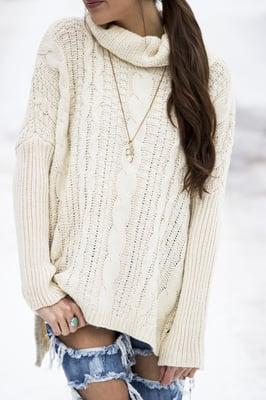 Cream Knit Turtleneck