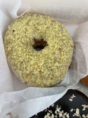 Pistachio cream filled doughnut (also comes without filling but why?)