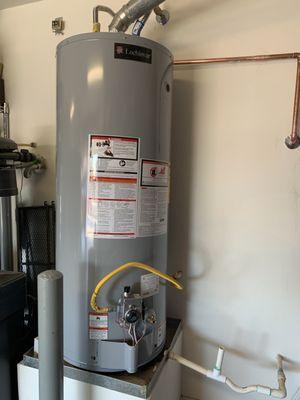 Brand new 50 gallon residential gas Lochinvar Water Heater.