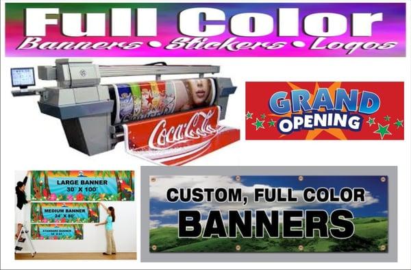 Full color digital printed banners.
 5-day banners @$/sqft!!!
 Rush service/ same day avialable
 art, delivery, tax extra.