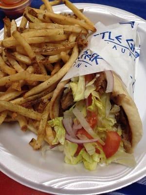 Gyro pita with fabulous fries