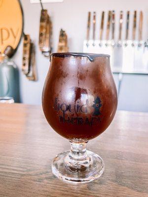 Dark Chocolate Blood Orange Sour with chocolate rim