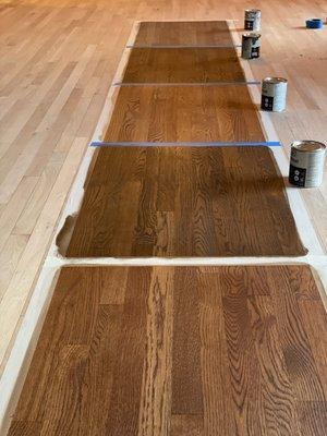 We show each customer the stain color on their floors beforehand - gives them a real time view in their home