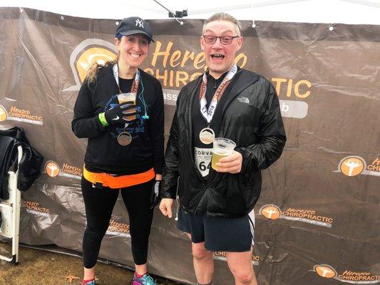 Dr. McDonald and Jesse POST-Corvallis Half Marathon! Our office is committed to living an active lifestyle & participating in our community!